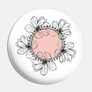 boho Asthetic Flower Circle  Cute Minimalist Pink  design Pin