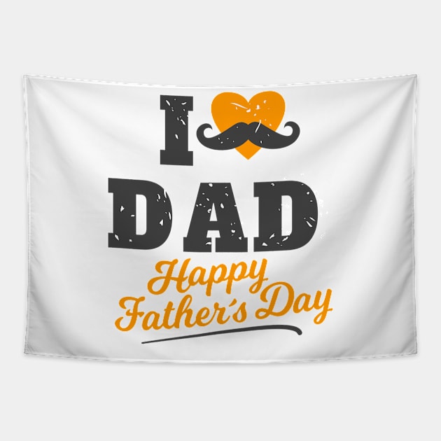 I Heart Dad Happy Father's Day Tapestry by rjstyle7