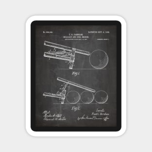 Pool Bridge Patent - Pool Art - Black Chalkboard Magnet