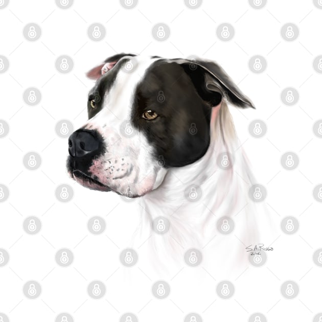 Pitbull Mix Drawing by russodesign