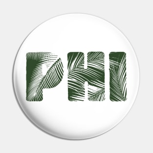 Phi Leaf Letters Pin