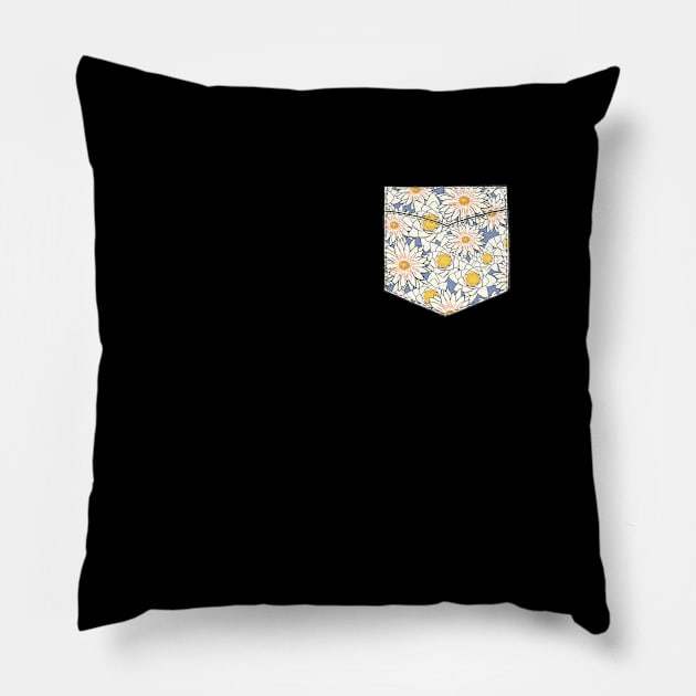 Floral Lotus Pocket Flower Minimalist Classy Pillow by felixbunny