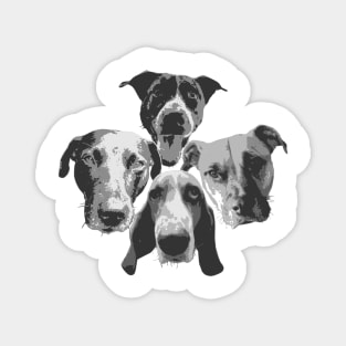 4 dogs Magnet