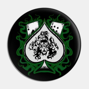 Ace of Spades dark green Pin