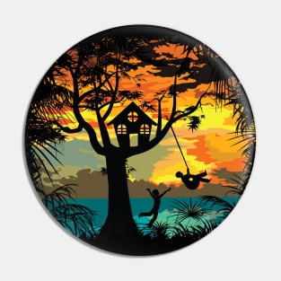 Sunset Silhouette Pin