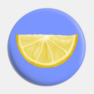 Yellow Watercolor Juicy Lemon Wedge Pin