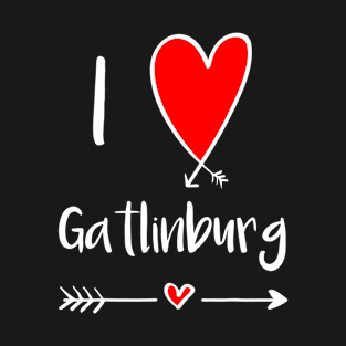 I Love Gatlinburg Tennessee Great Smoky Mountains Heart T-Shirt