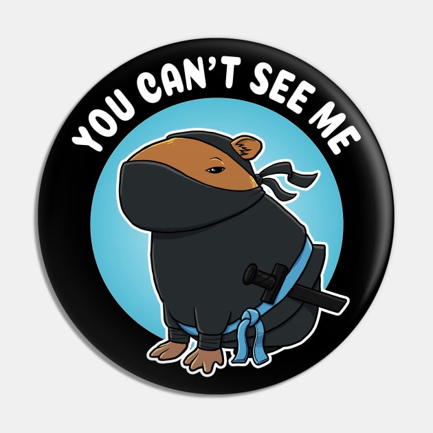 You can't see me Capybara Ninja Costume Pin by capydays