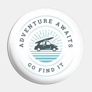 Adventure awaits, go find it t-shirt. Travel and adventures Pin