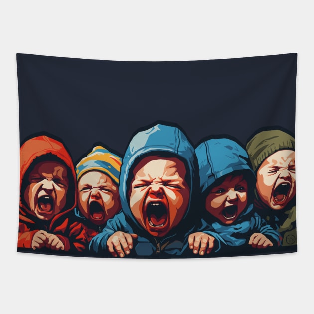 Little monsters Tapestry by So Red The Poppy