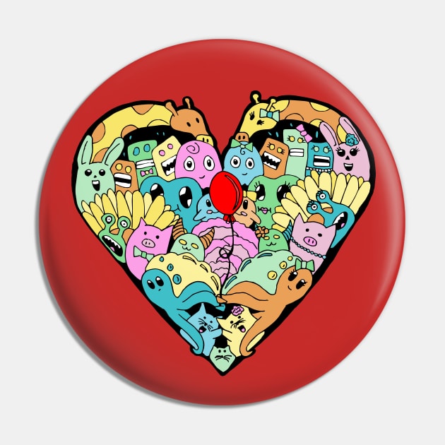 Doodle Heart Pin by COLeRIC