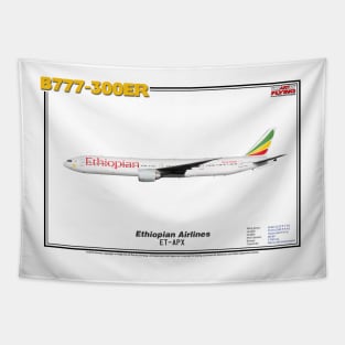 Boeing B777-300ER - Ethiopian Airlines (Art Print) Tapestry