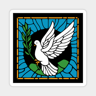 Stained Glass Dove Magnet