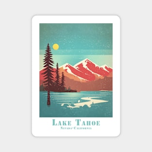 Abstract Vintage Lake Tahoe Retro Sunrise Poster Magnet