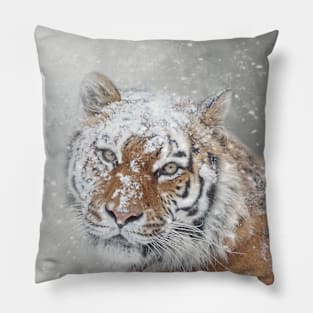 Winter Tiger Portrait Pillow