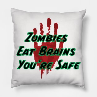 Fasbytes Bloody Horror Zombies Eat Brains Slogan Pillow