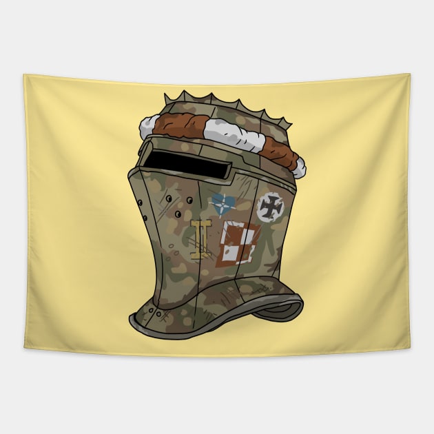 polish military knight helmet. Tapestry by JJadx