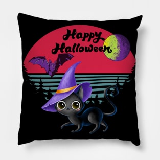 Enchanting black cat Pillow