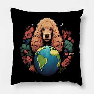 Poodle Earth Day Pillow