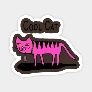 Cool Cat - pink cat Magnet