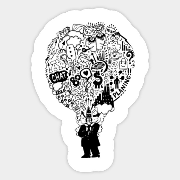 Business Man Drawning Business Manager Funny Sticker Teepublic