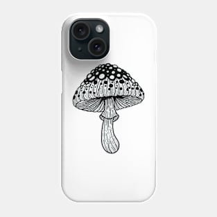 Black and white mushroom Phone Case