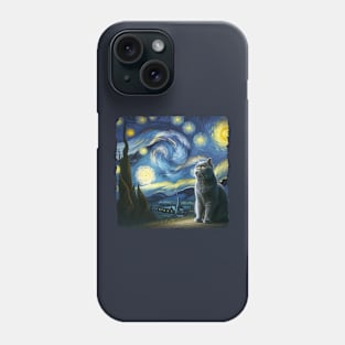 Chartreux Starry Night Inspired - Artistic Cat Phone Case