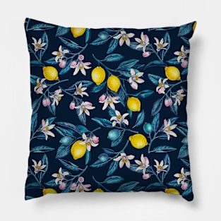 Lemon branches with blossoms and fruit 2 Pillow