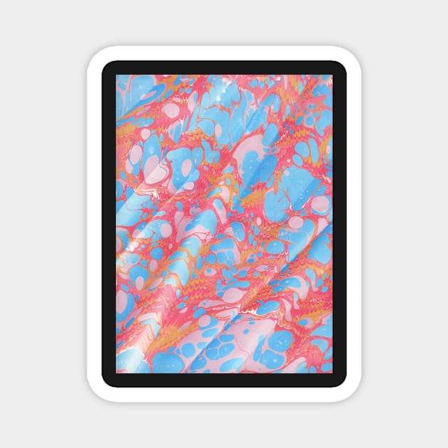 Blue & Pink Marble Swirl Magnet by vintage-glow