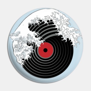 Dramabite The Great Wave of Music DJ Vinyl Record Turntable Pin