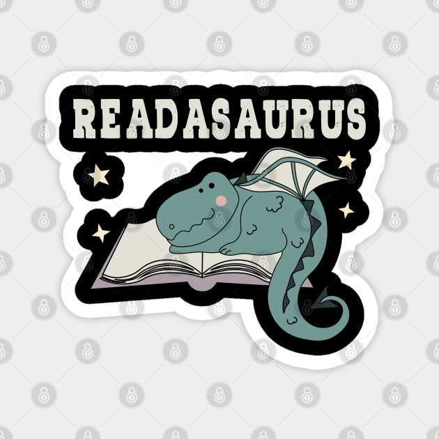 Trex Reading Book Readasaurus Bookworm Library Reading Lover Magnet by RetroZin