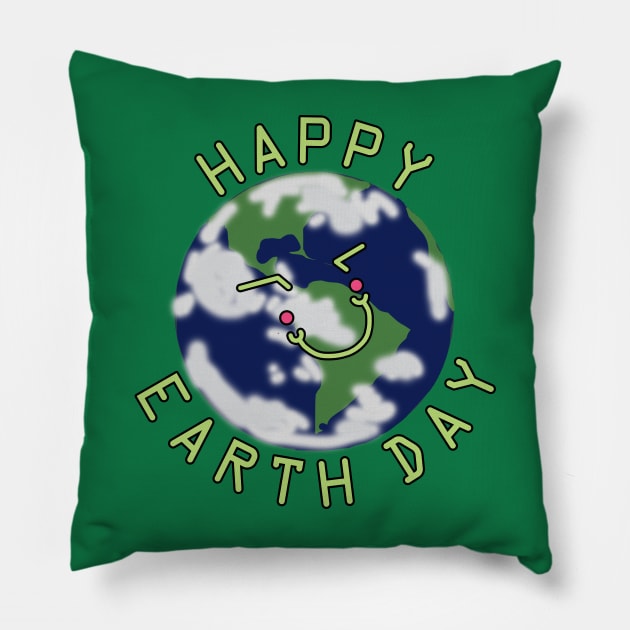 Happy Earth Day April 22 Pillow by ellenhenryart