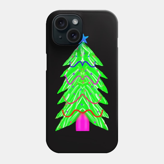 Neon Christmas Tree Phone Case by Amanda1775