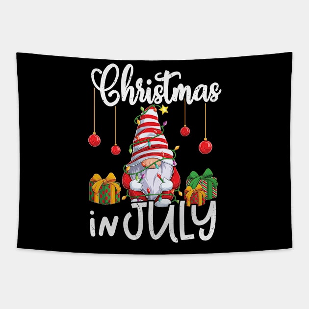 Gnome Christmas in July Tapestry by WoollyWonder