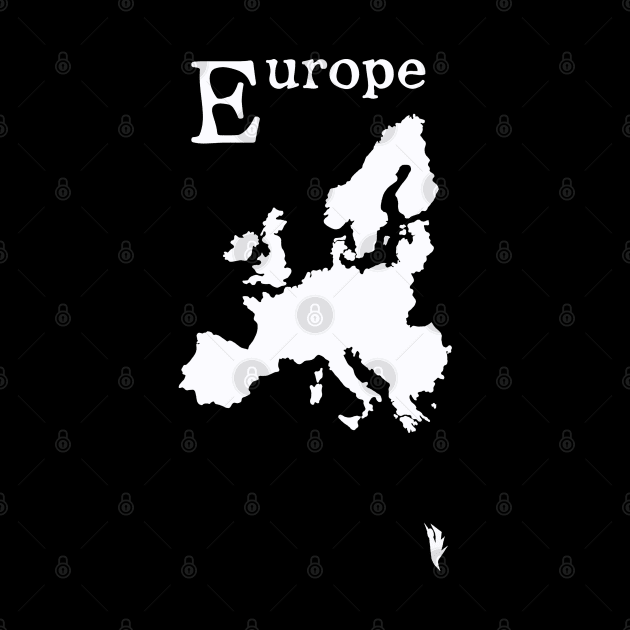 Europe, white map and name. by Bird