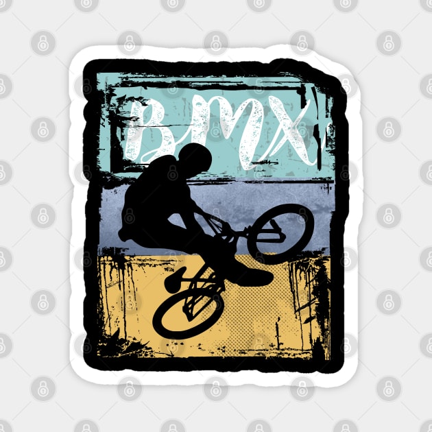 BMX Tee - Vintage Retro BMX Bike Rider Magnet by cidolopez