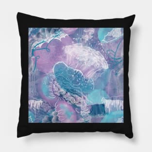 Closely Clustered Jellies Electric Purple Pillow