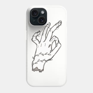 Ancient Okay Hand in Black and White Phone Case