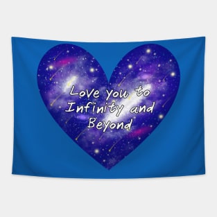 Love You to Infinity and Beyond Shirt Cosmic Heart Design for Romantic Souls Space Heart Tapestry