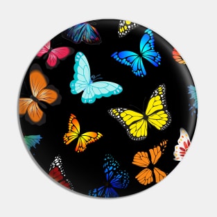 Colorful butterflies dark blue background Pin