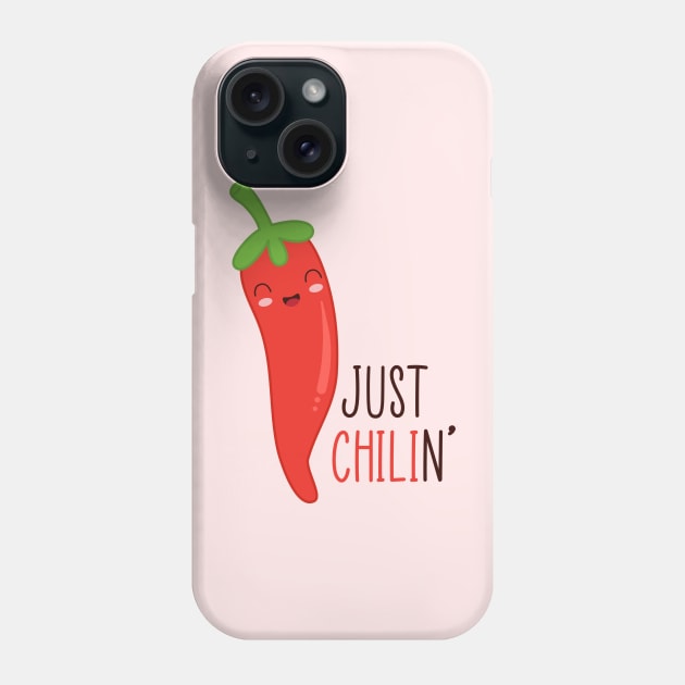 Just Chilin, Cute Vegetable Puns Phone Case by TinPis