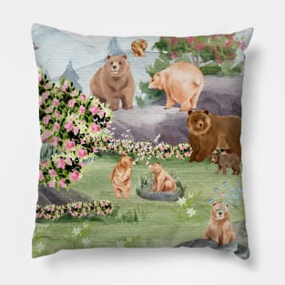 Landscape with bears Pillow