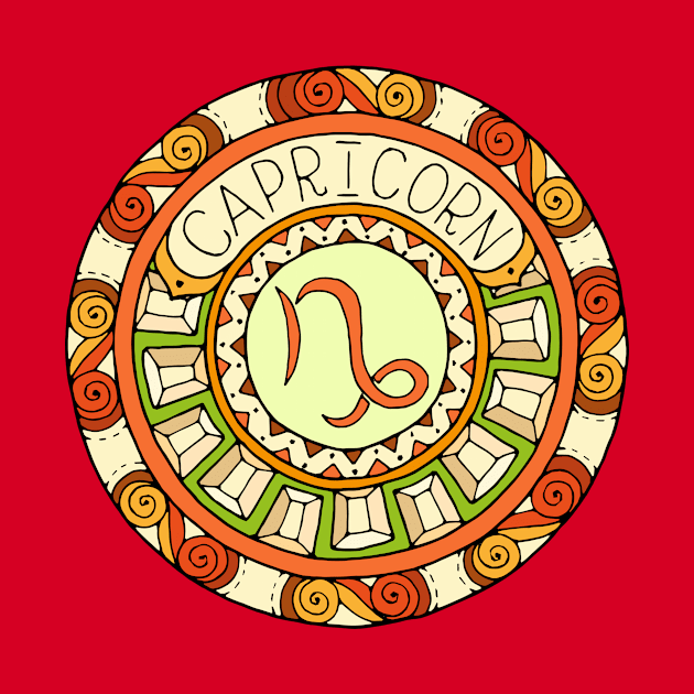 Capricorn Zodiac Sign Colorful Birth Horoscope by peter2art