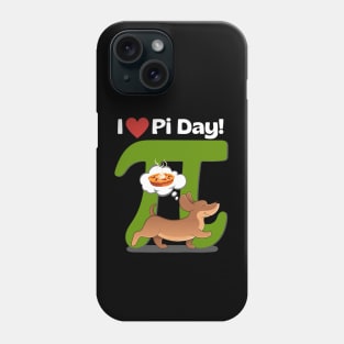 I Love PI Day Dachshund Green Phone Case