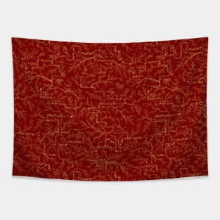 Sakura bloom at golden red sunset Tapestry