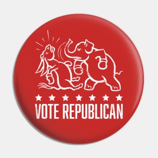 Vintage 1950's Vote Republican Boxing Elephant (White) Pin