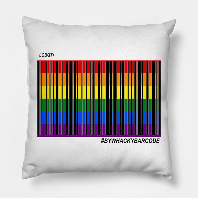 #lgbqt + barcode Pillow by bywhacky
