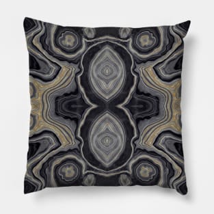 Dark Agate Abstract Pillow