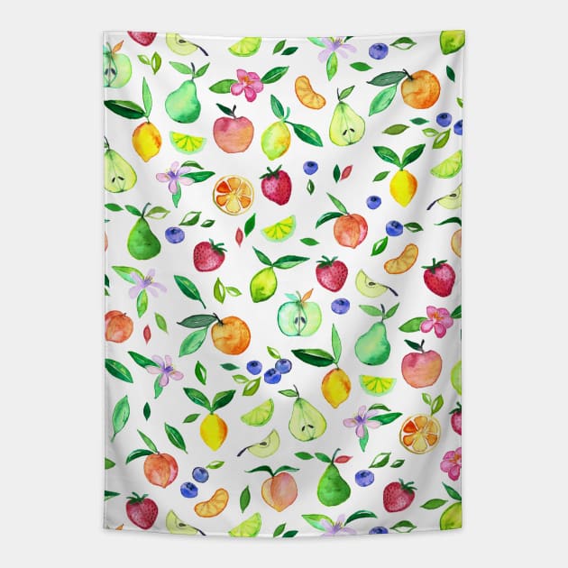 Fresh Fruit - a watercolor pattern Tapestry by micklyn