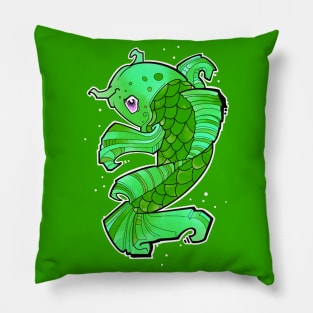 koi fish green Pillow